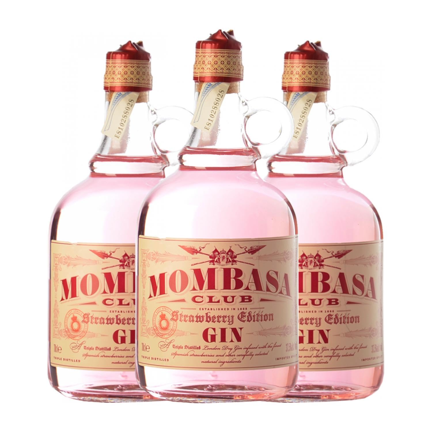 Ginebra Mombasa Club Strawberry Edition 70 cl (Caja de 3 Botellas de 70 cl)