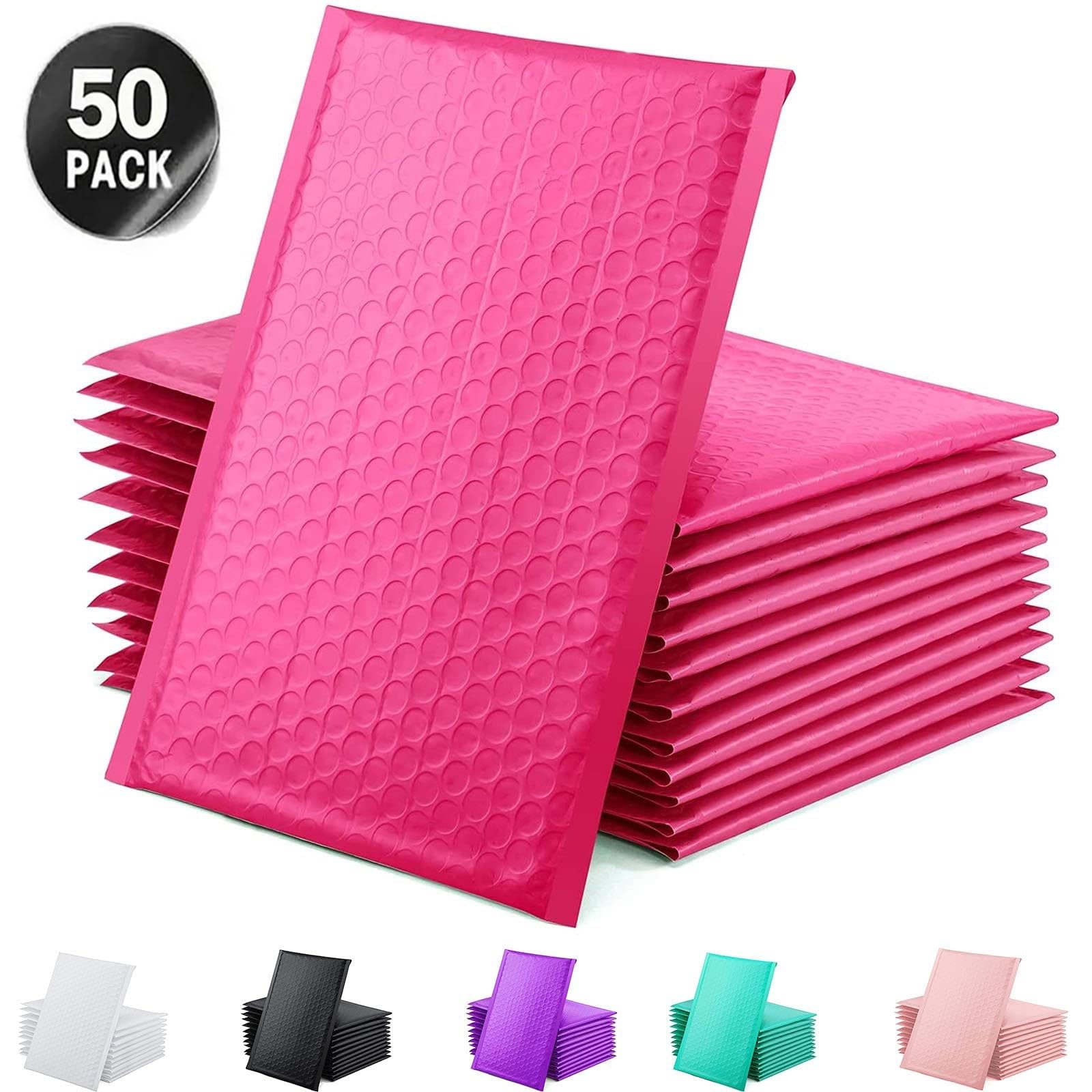 Buste imbottite Poly Mailers, Buste imbottite autosigillanti con bolle d'aria, confezione da 50, multicolore, diverse misure(Blue,13 * 18cm)