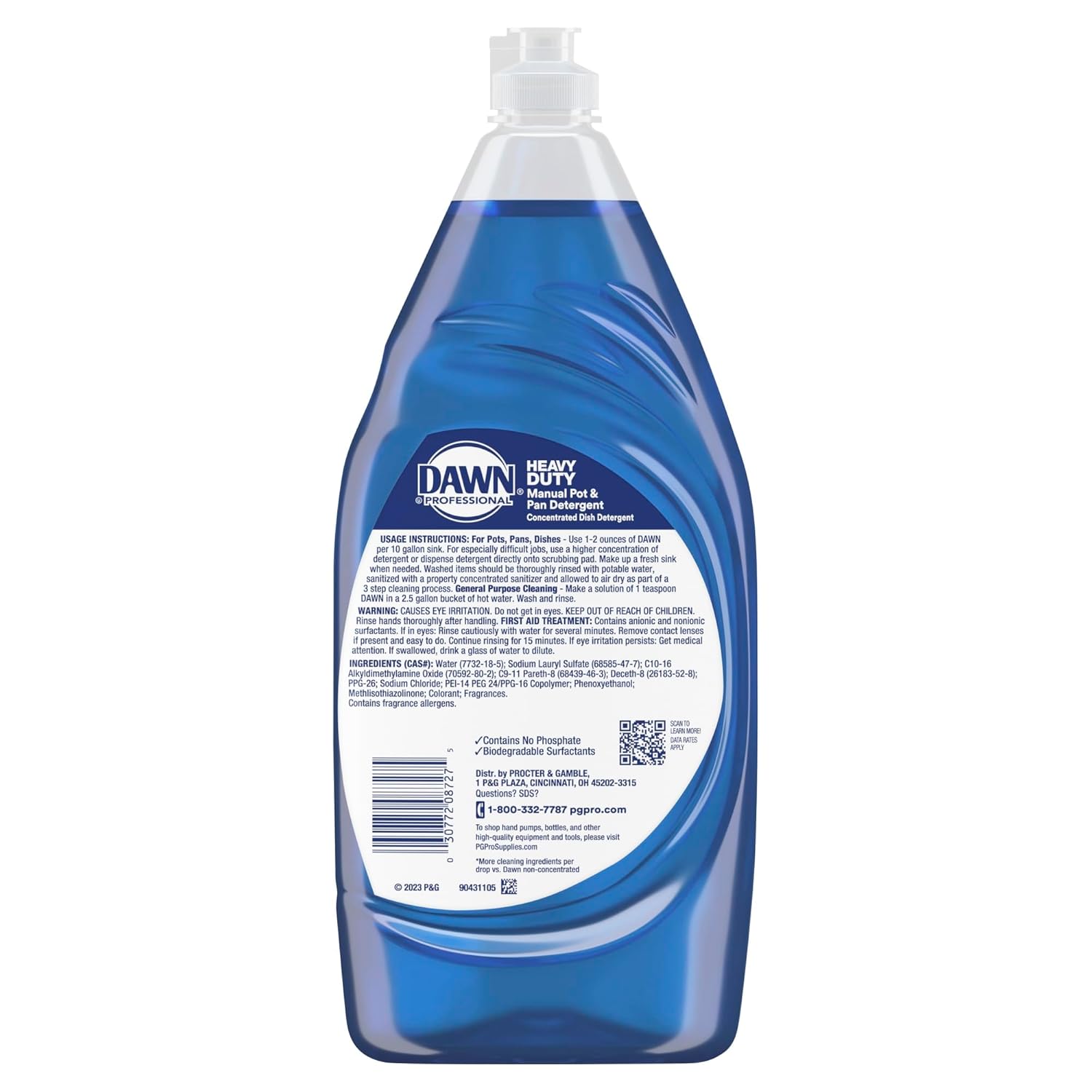P&G Professional Dawn Heavy Duty Manual Pot and Pan Dish Soap Detergent, 38 fl oz (Case of 8)