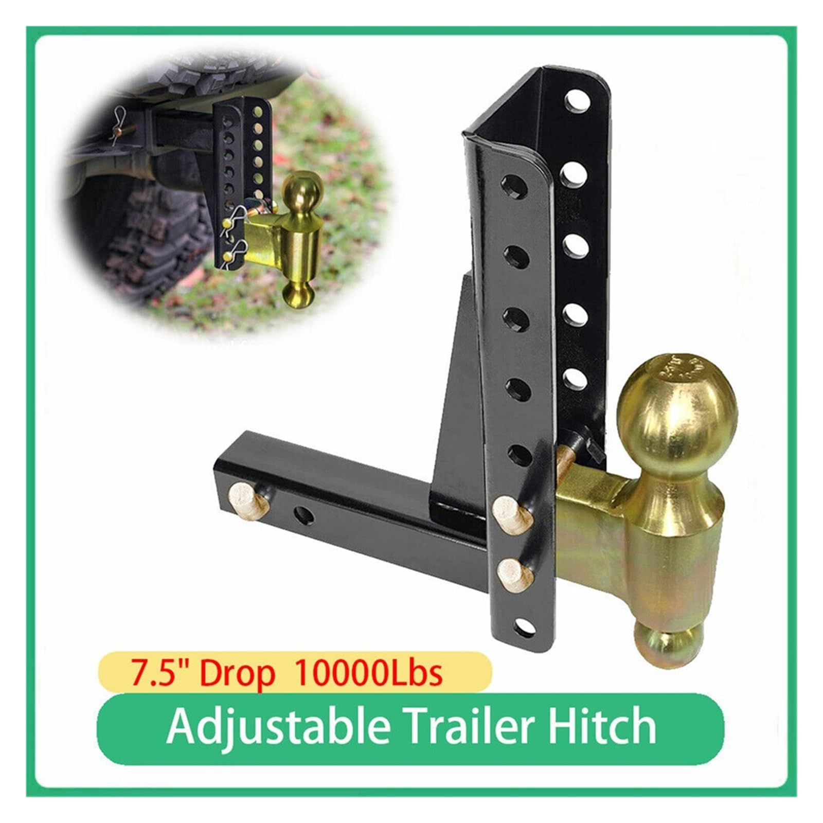 Anhängerkupplungen, 10.000 Lbs 7,5" Drop Verstellbare Kugelhalterung Anhängerkupplung Anhängerkupplung 2-5/16" Rise Channel-Style RV-Teile Camper Caravan Zubehör