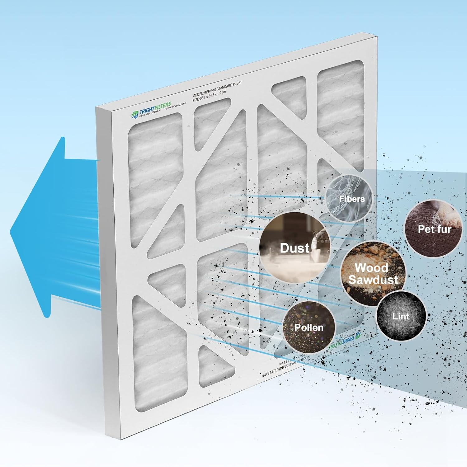 ALORAIR 5-Pack MERV-10 Air Filter for PureAiro HEPA Pro/PureAiro HEPA Max Air Scrubber, 14.5x13.7x0.8(available for 770, 870, 970) - Image 6