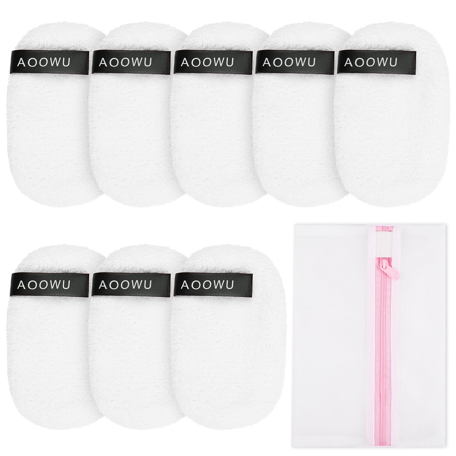 AOOWU Abschminkpads Waschbar, 8 Stück Nachhaltiges Wiederverwendbares Set, Wattepads Nachhaltig Weich & Schonend Abschminkpads für Frauen, Jugendliche, Erwachsene