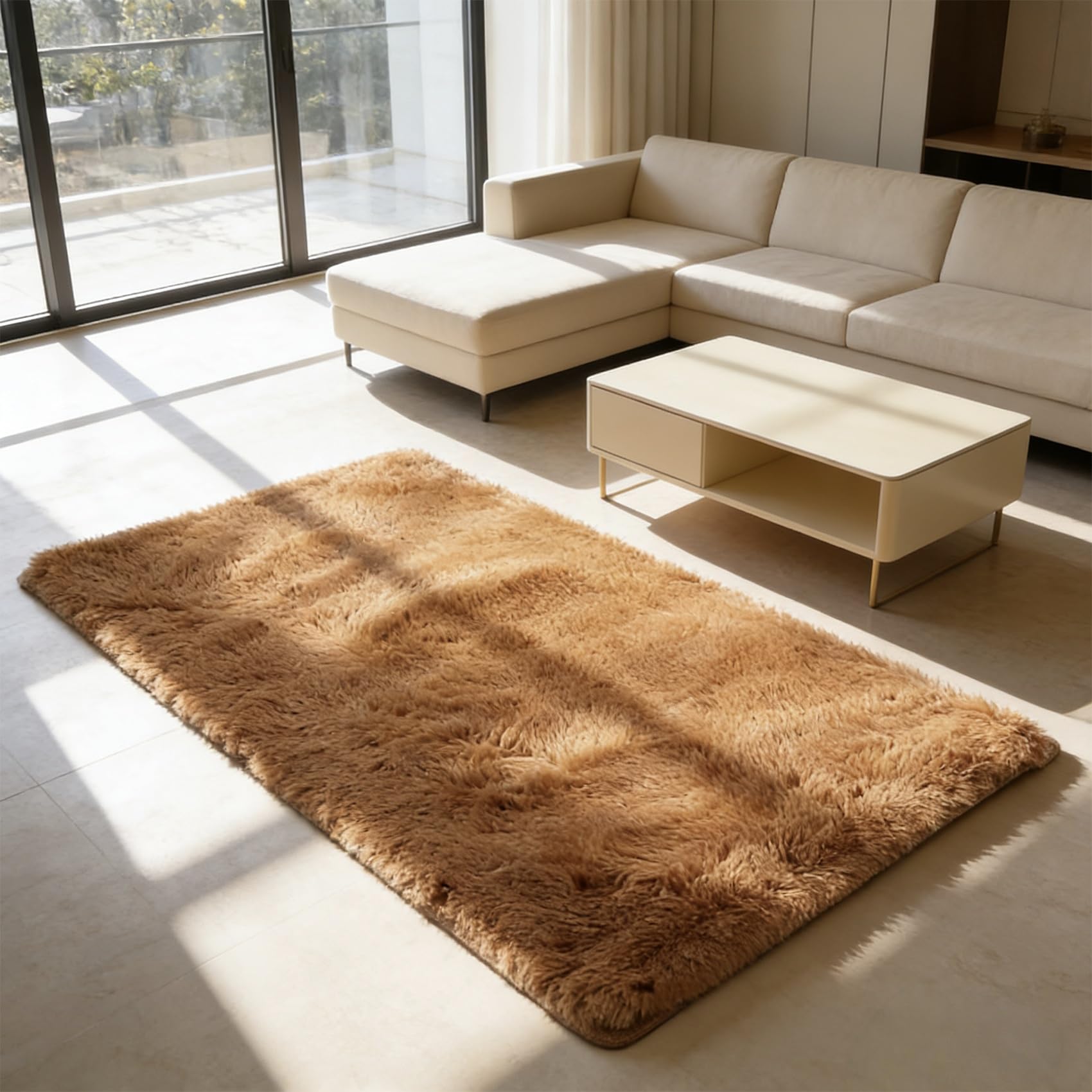 Tapis de salon qui ne glisse pas, idéal pour animaux et robots aspirateurs