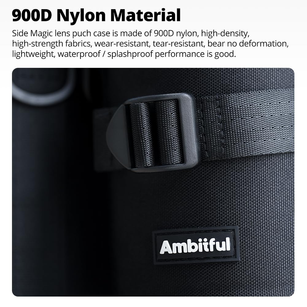 Ambitful Thick Camera Lens Pouch Case, Water/Dust/Shock Protection Lens Pouch for DSLR Camera Lens Compatible For Sony, Nikon, Canon, Fujifilm, Tamron Fits Lenses Below, 100 × 165 mm, 100 × 165 mm