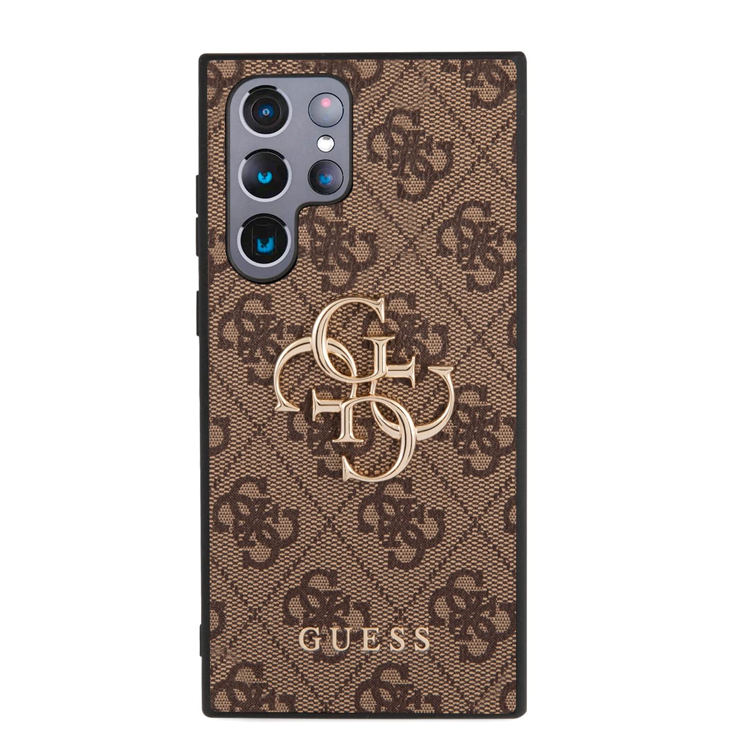 Guess GUHCS22L4GMGBR - Custodia per S908 S22 Ultra Marrone 4G Big Metal Logo