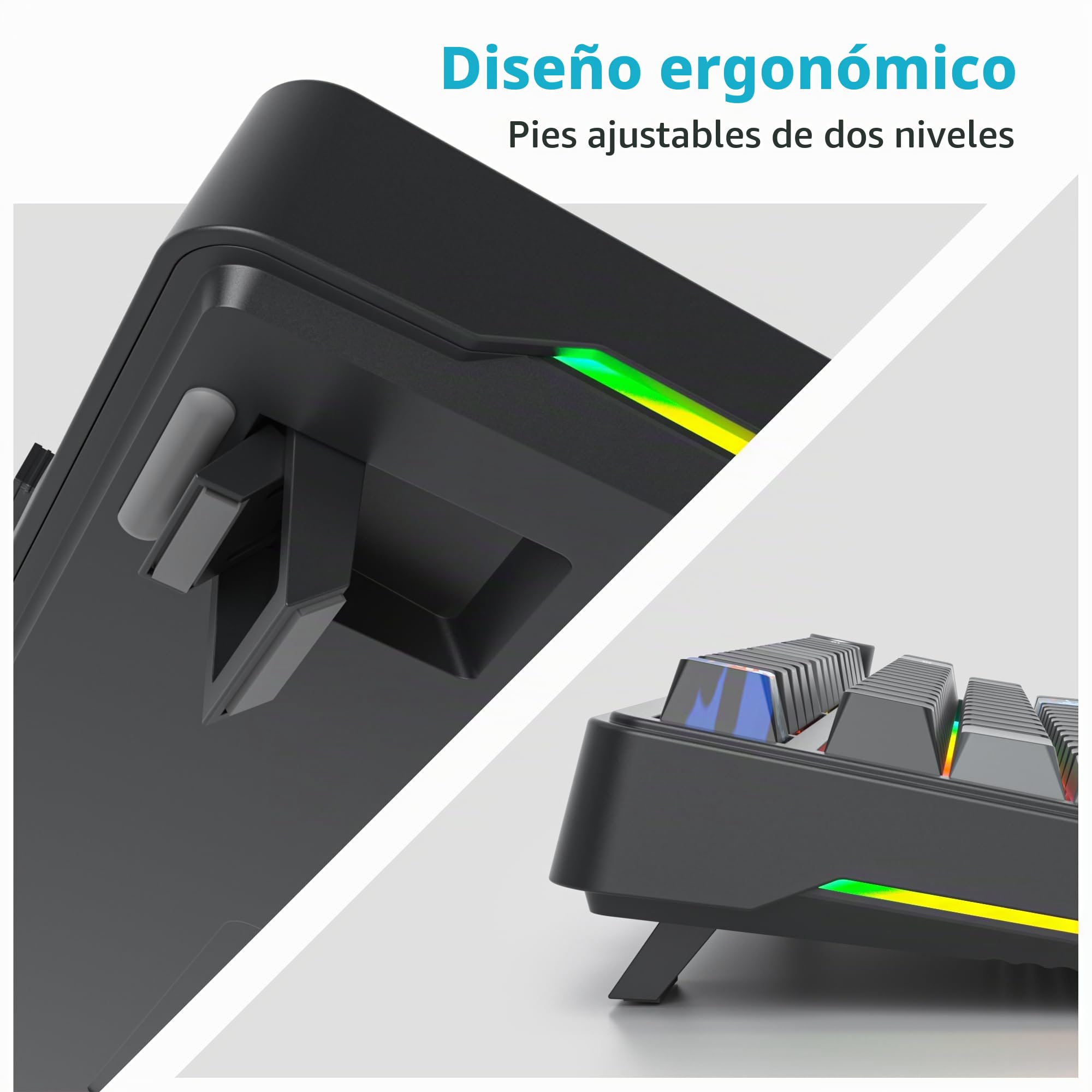 SOLIDEE Teclado Intercambiable en Caliente 75% con Perilla,Bluetooth 5.0/2.4GHz/USB-C Teclado mecánico Gasket,South Facing retroiluminación RGB Teclado mecánico para Juegos para Win Mac(Shadow Red)