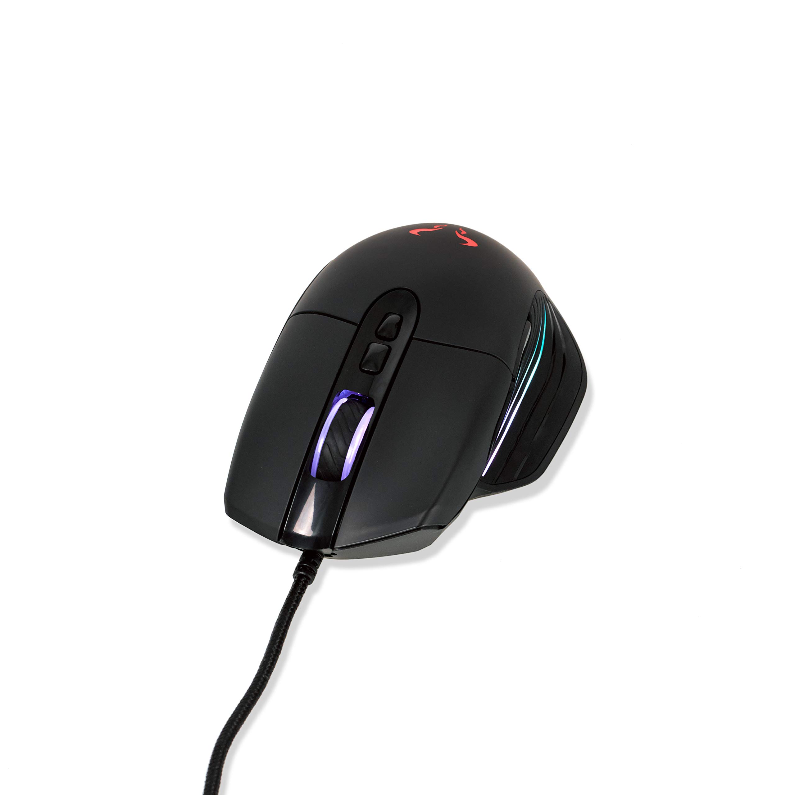 Rio Nadix RGB Gaming Mouse, 10000 dpi, Siete Botones programables, 100 Hz, Omron, iluminación LED RGB, Cable Trenzado sin enredos, garantía de Dos años