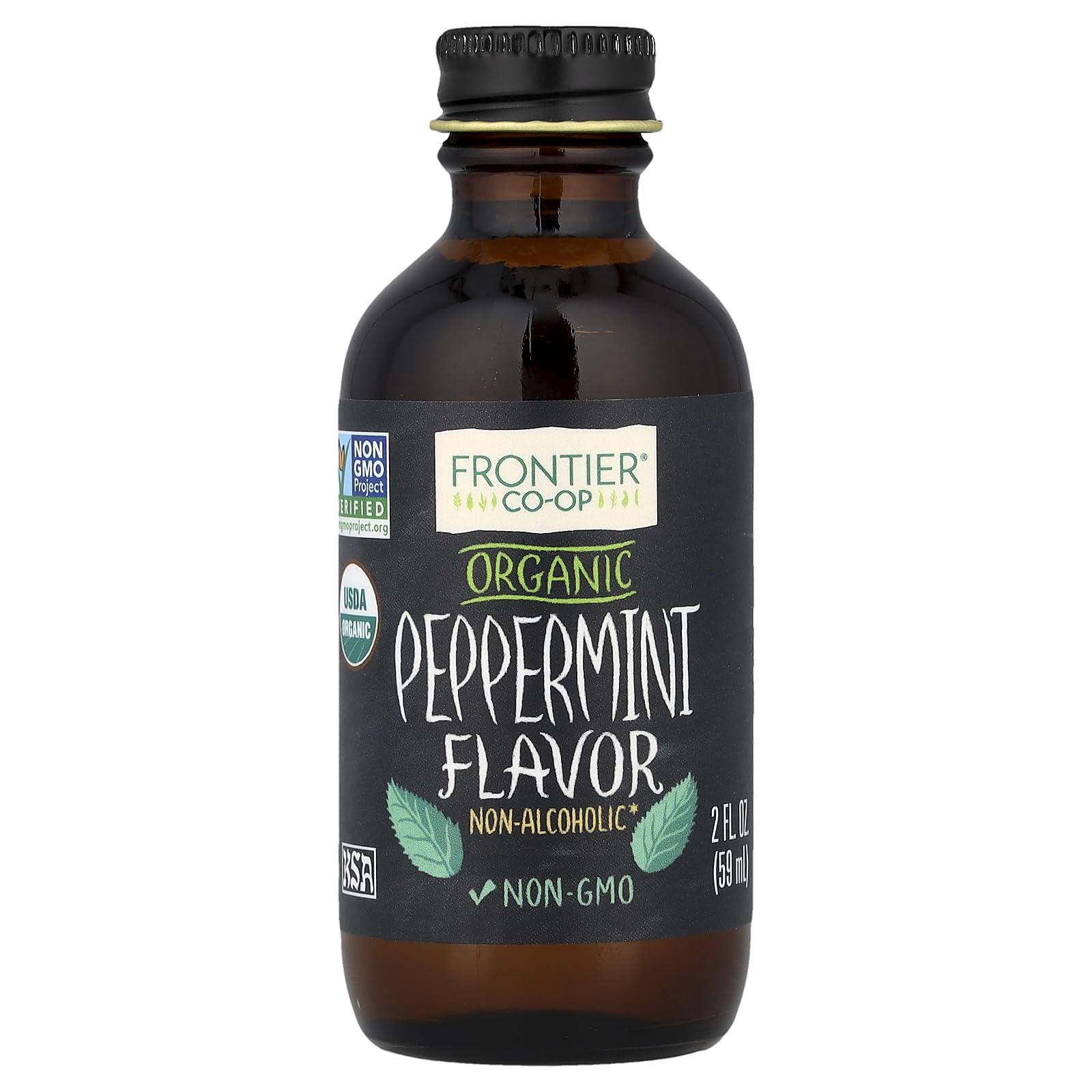 Frontier Co-opPeppermint Flavor Certified Organic, 2 Ounce Bottle