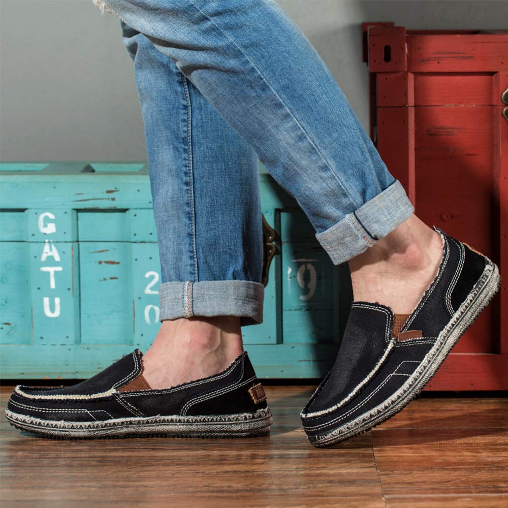 Herren Espadrilles Freizeitschuhe Segeltuch Faulenzer Schlupfen Flache Freizeitschuhe Erbsen Schuhe Fahrschuhe Bootsdeck Schuhe Halbschuhe