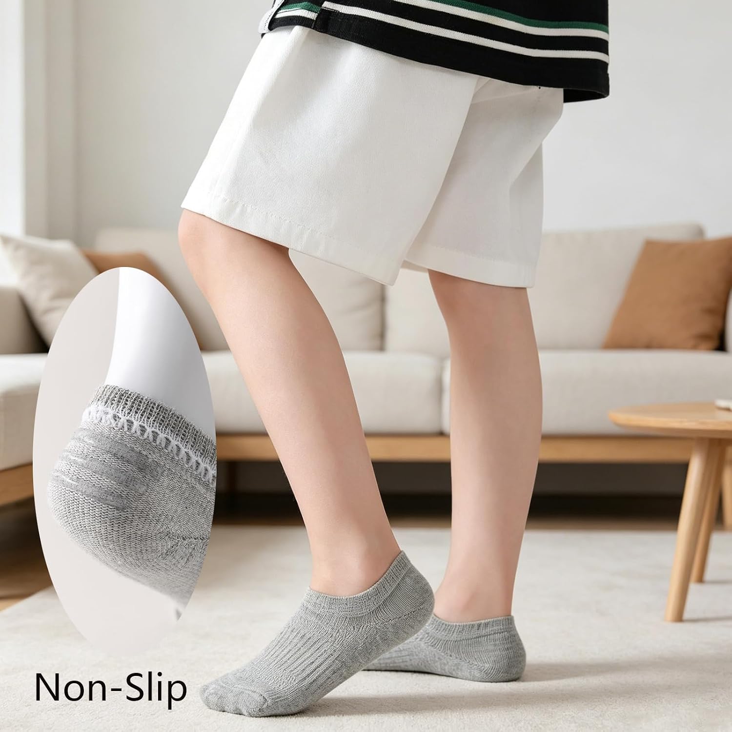 Girls No Show Socks, 10-Pack Soft Cotton Low Cut Non Slip Short Socks for Kids Ages 5-15