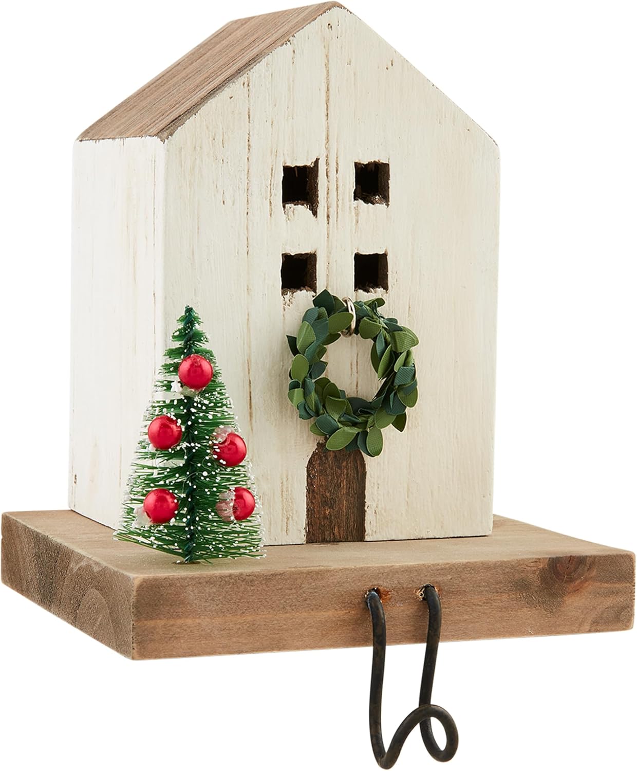 Mud Pie Light Up Stocking Holder, White, 5 1/2" x 3 1/4"