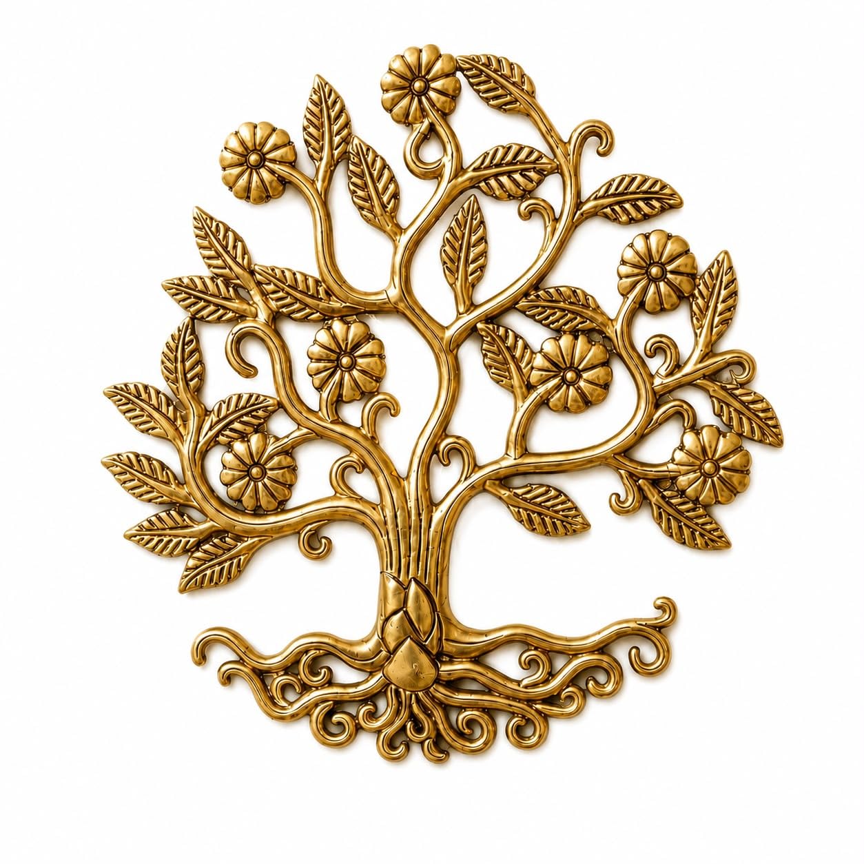The House Of Metal Brass Kalpavriksha Wall Hanging | Brass Tree of Life Wall Decor for Home Entrance, Living Room & Office | Traditional Vastu Decorative Wall Art | Housewarming, Diwali & Festive Gift-picture-11