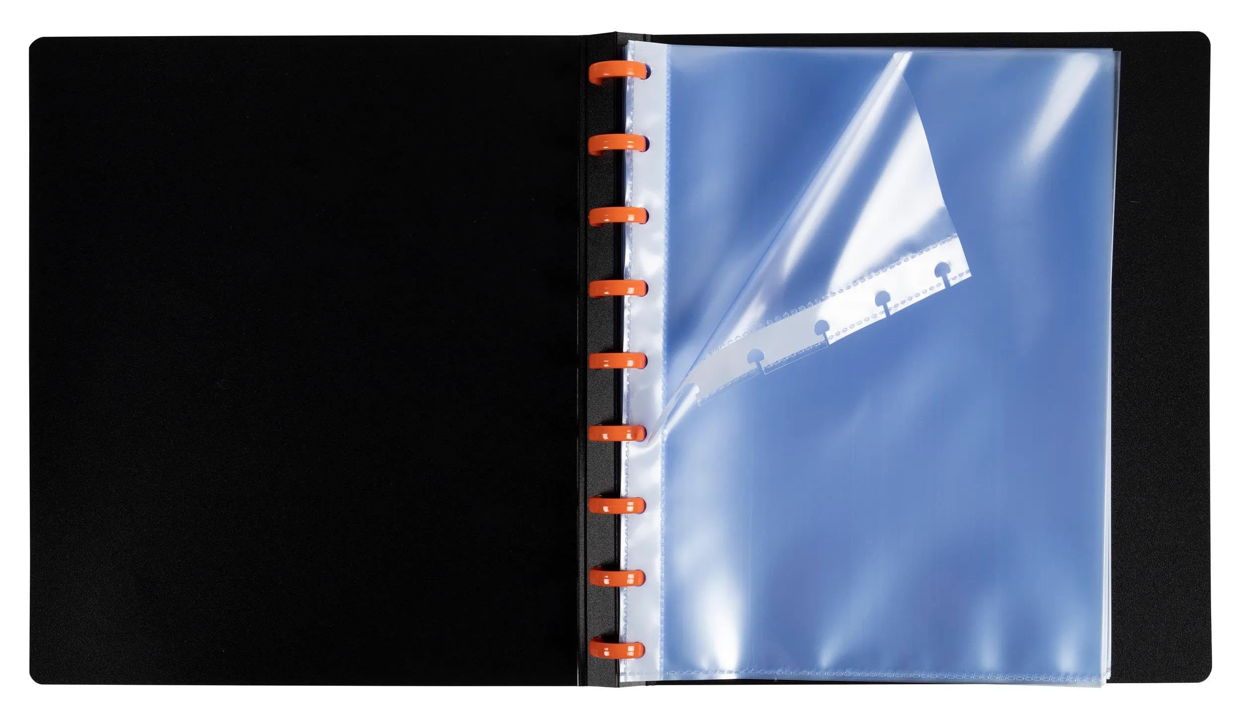 Exacompta 86034E 6er Pack Kunststoff-Sichtmappe Exactive 30 Fächer mit herausnehmbaren Hüllen und 5 vollfarbigen Registern DIN A5 ideal für Büro und Schule schwarz