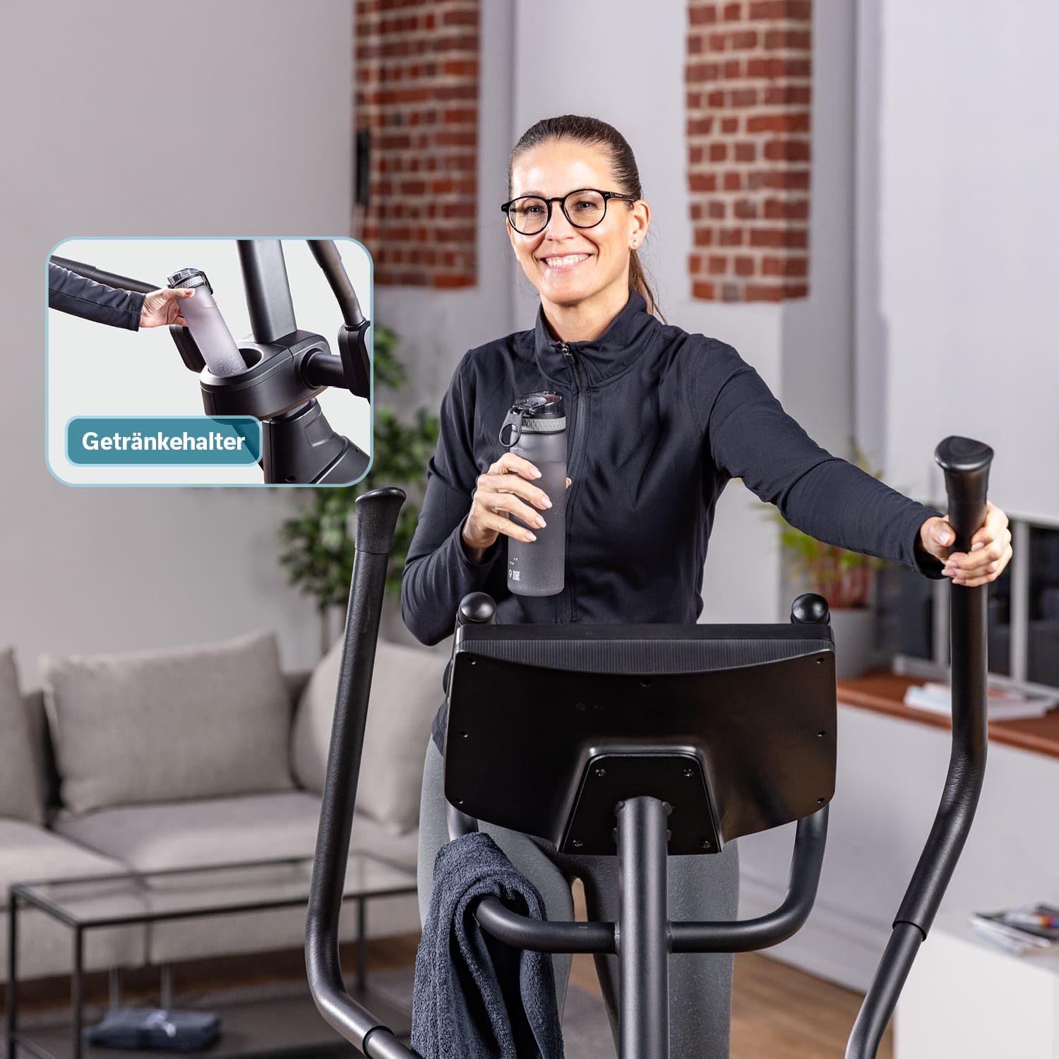 Skandika Crosstrainer Carbon P26-S P30-S Ellipsentrainer mit Steigung bis 150 kg 32 Widerstandsstufen Bluetooth App kompatibel