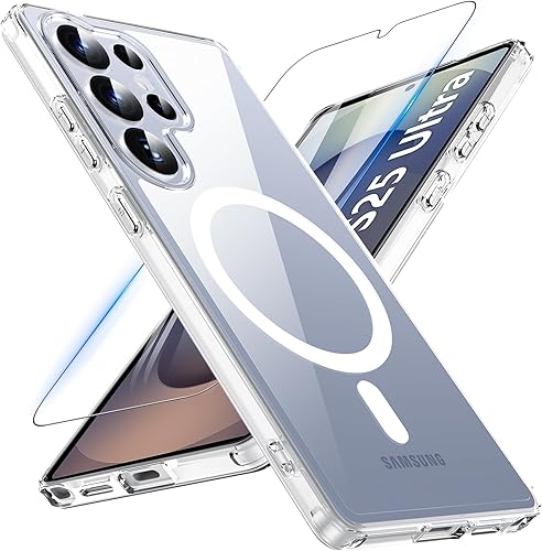 Miniatura 11 de OWKEY Funda para Samsung Galaxy S25 Edge de 6.7'', Funda Magnética S25 Edge para Magsafe con Pantalla de Vidrio Templado, [Militar a Prueba de