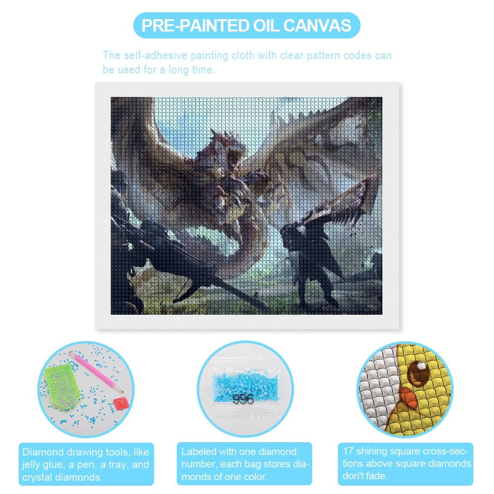 Amazon.co.jp: モンスターハンターワールド5Dダイヤモンドアート