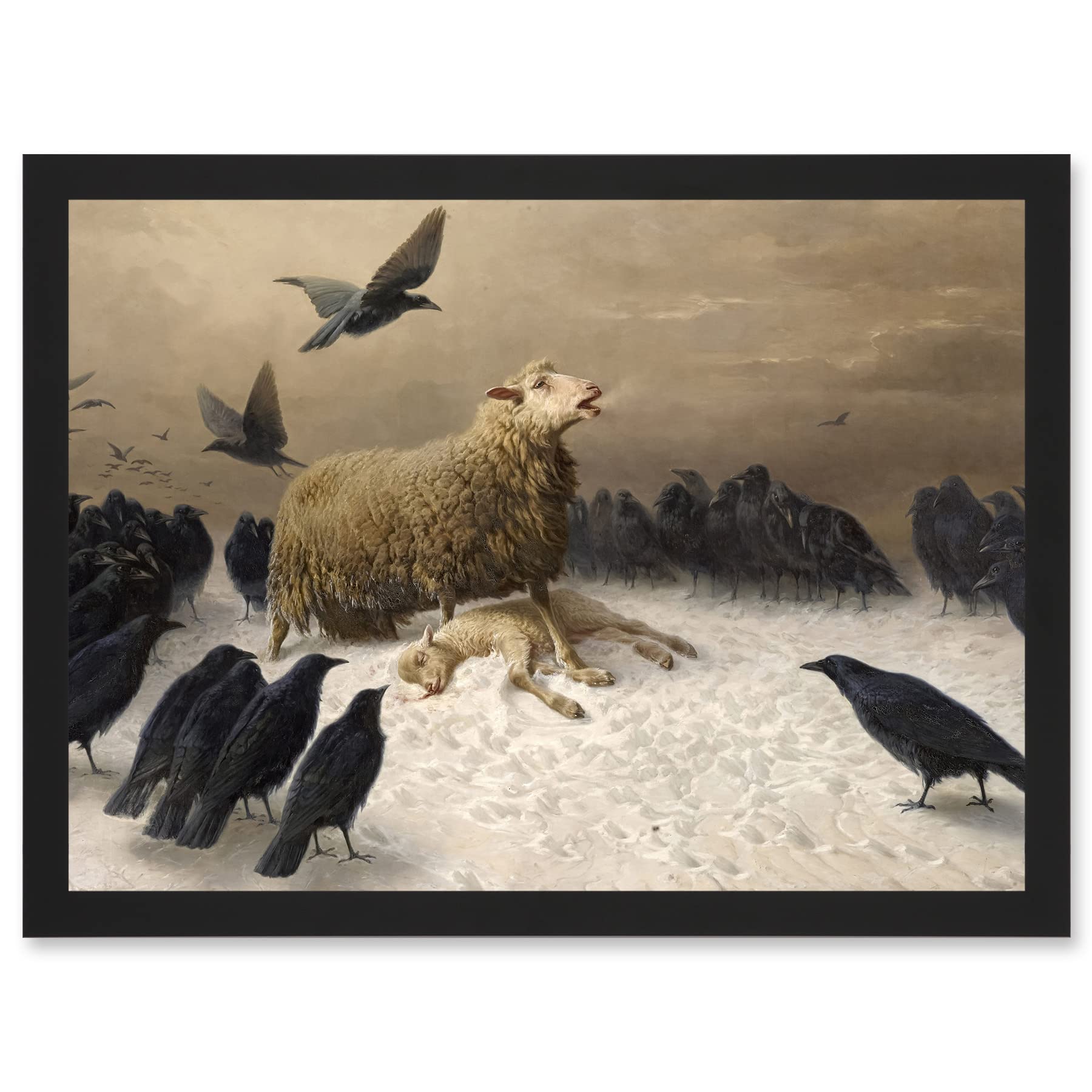 Artery8 Schenck Anguish Sheep Ewe Crows Lamb Carrion Painting