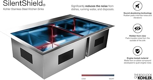 Miniatura 4 de Kohler K-3673-NA Fregadero de cocina individual grande de 8 grados