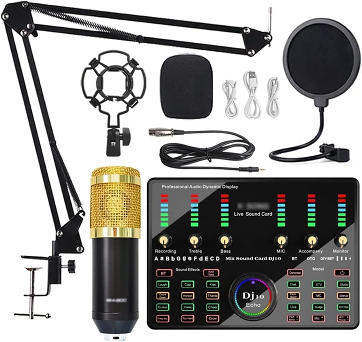 Mixer Audio Professionale, Microfono Bluetooth Karaoke Wireless Con