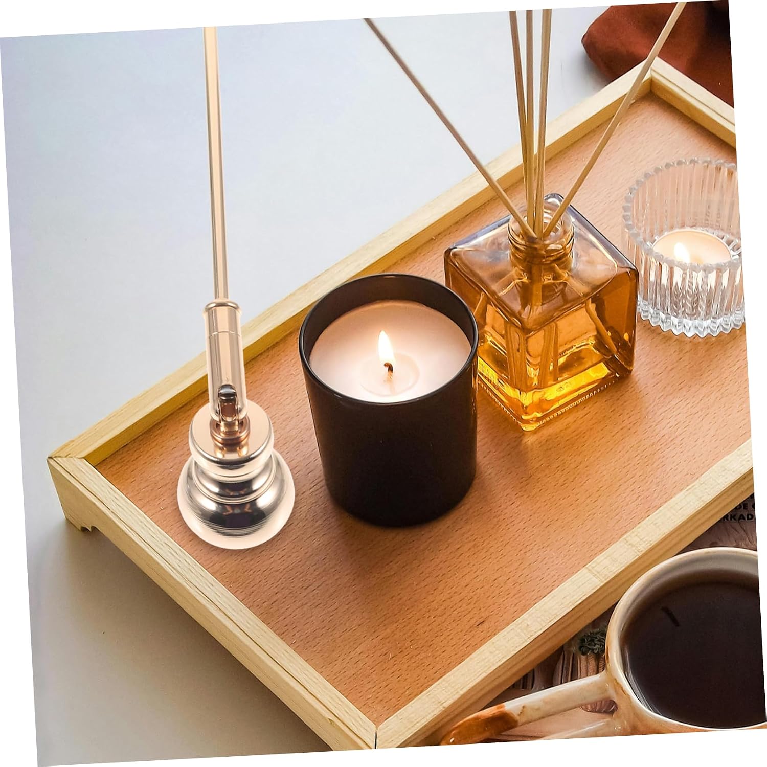 SOLUSTRE 3pcs Candle Snuffer Handle Elegant Flame Extinguisher for Scented Candles Decorative Wick Snuffer Accessory for Home Prevents Smoke