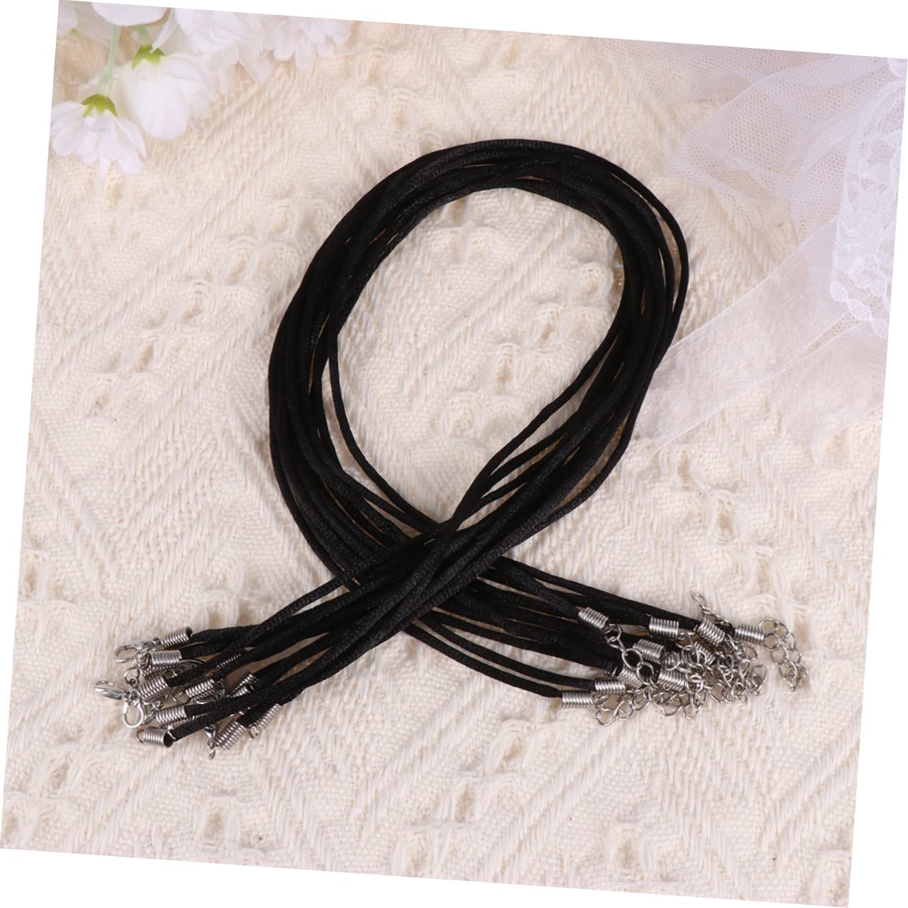 SEWACC 120piezas Cuerda De Collar Diy De Color Negro Para Fabricación De Joyas Pulseras y Collares Cuerda De Nudos Chinos Material Ligero y Duradero