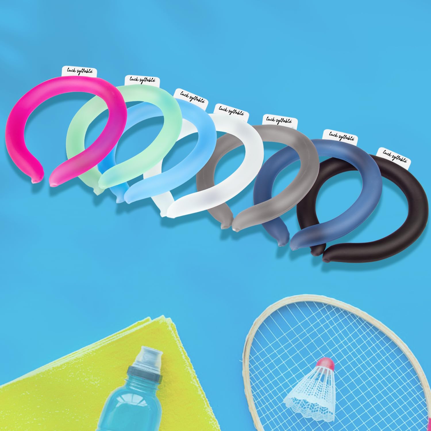 2 tubi di raffreddamento per il collo con borsa isolante fredda, riutilizzabili, indossabili, per raffreddare il collo per il calore estivo all'aperto e al chiuso (blu)