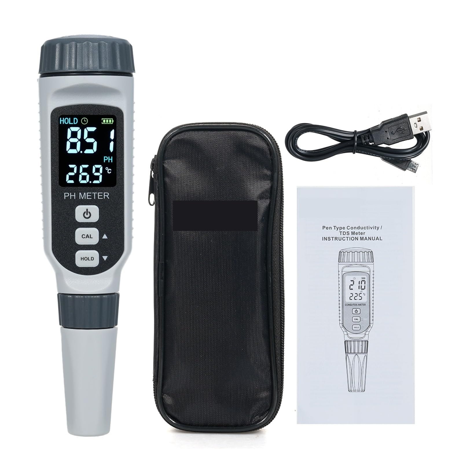 Medidor De PH Digital Alta Precisión PH828+, Probador Calidad Del Agua A Prueba Con Resolución ATC 0,01 For Potable DeteccióN RáPida Y Precisa