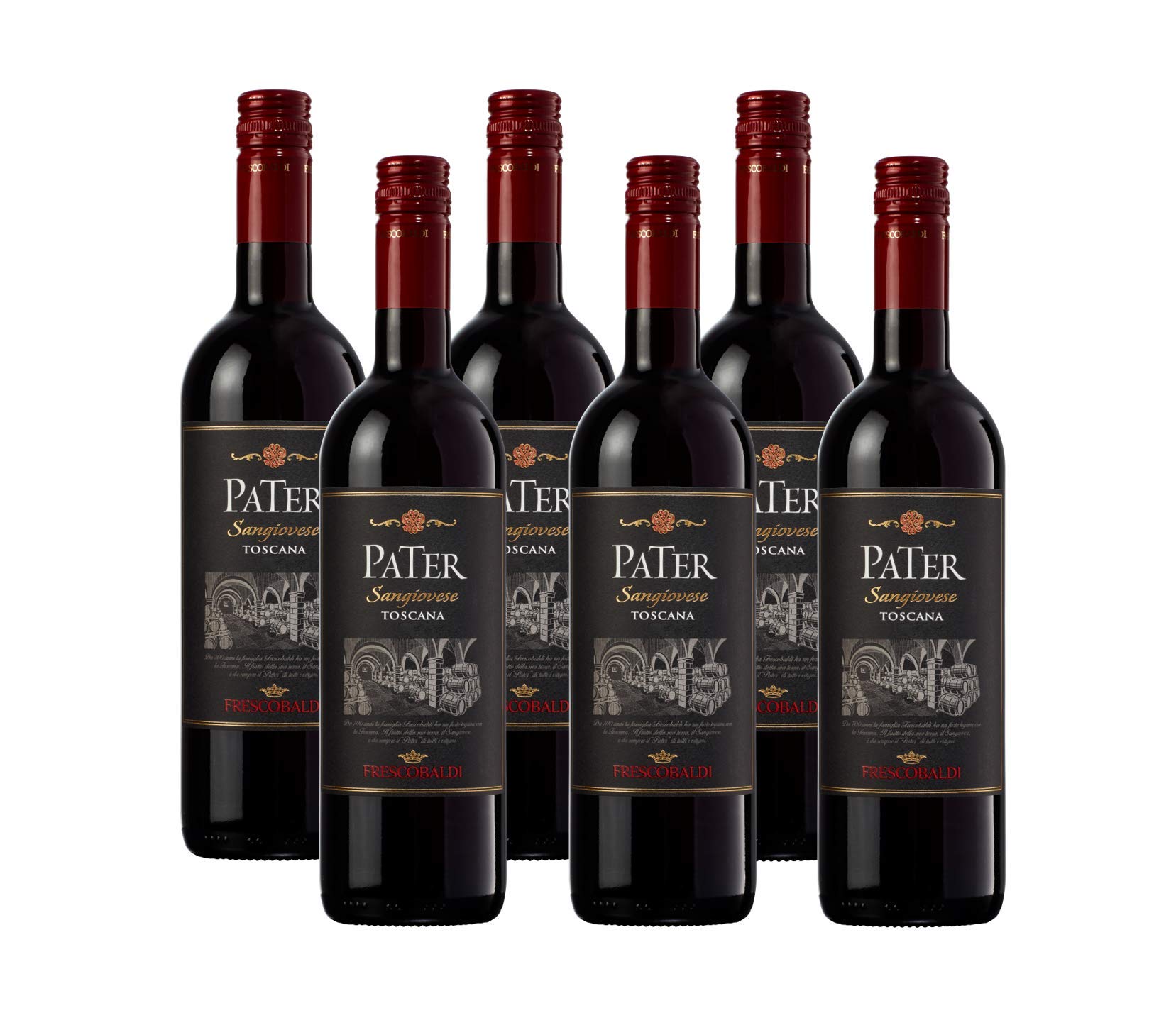 Frescobaldi Pater Sangiovese - trockener und fruchtiger Rotwein aus Italien (6 x 0,75 l)