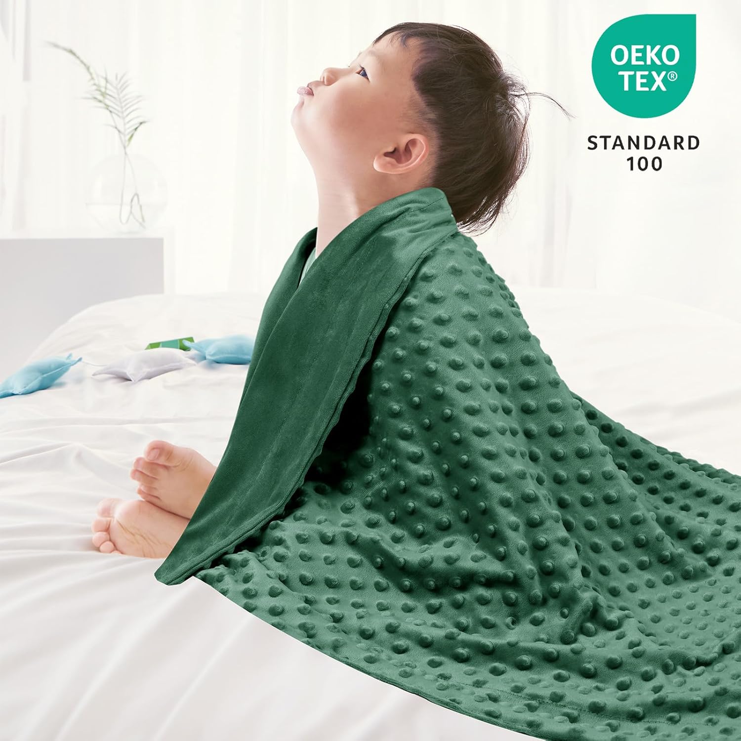 david's kids Micro Fleece Minky Baby Blanket for Boys Girls with Double Layer and Soothing Raised Dots, Breathable and Soft Lightweight Receiving Blanket for Newborns 30x40 Inches, Emerald Green - Image 2