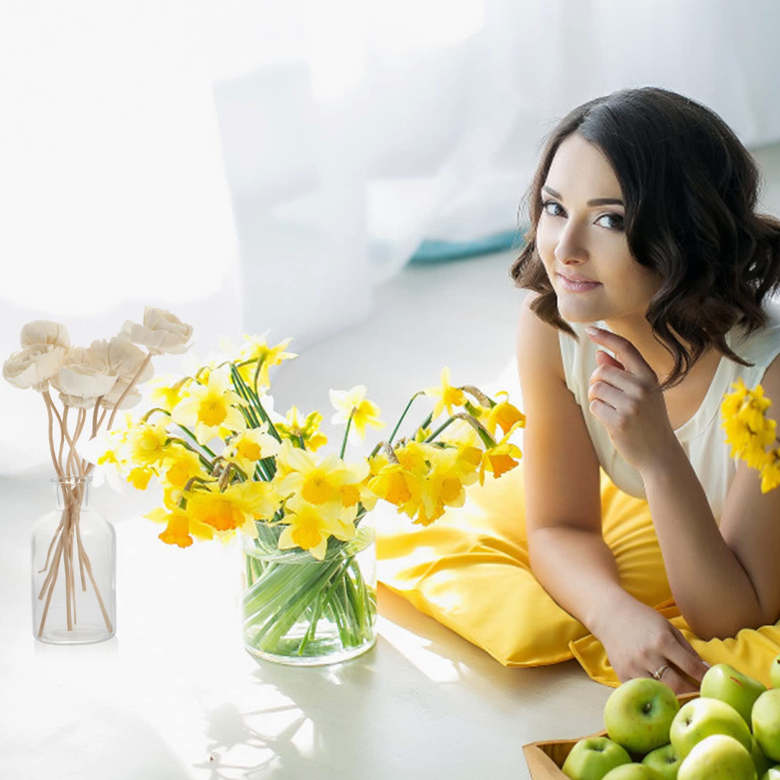 YARNOW 8pcs Rattan Reed Diffuser Sticks Flower Shaped Oil Diffuser Sticks Essential Oil Diffuser Sticks Refill for Home Fragrance