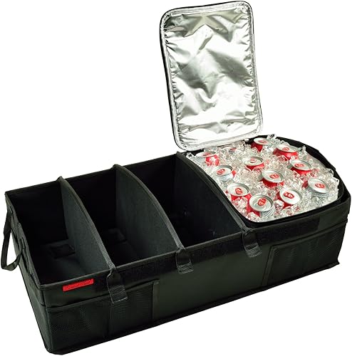 Miniatura 7 de Picnic at Ascot Organizador de maletero de base rígida resistente con capacidad para 28 latas a prueba de fugas, divisores ajustables, 30 pulgadas