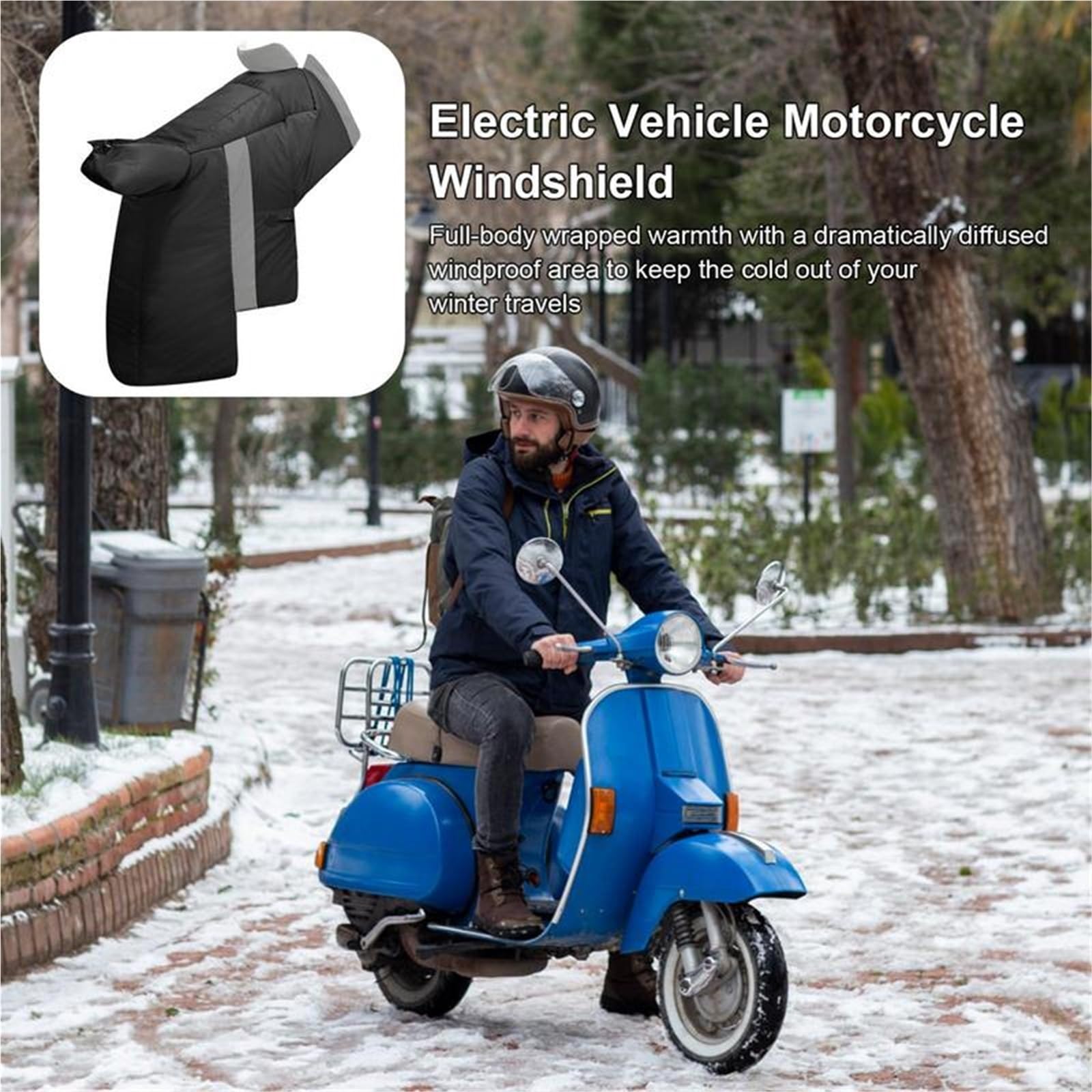 Couvre Jambe Scooter Tablier Coupe-Vent for Moto, De Jambe, Couverture Complète du Corps Pare-Brise, Couvertures Scooter Électrique Les Déplacements(Shoulder Guard Style)