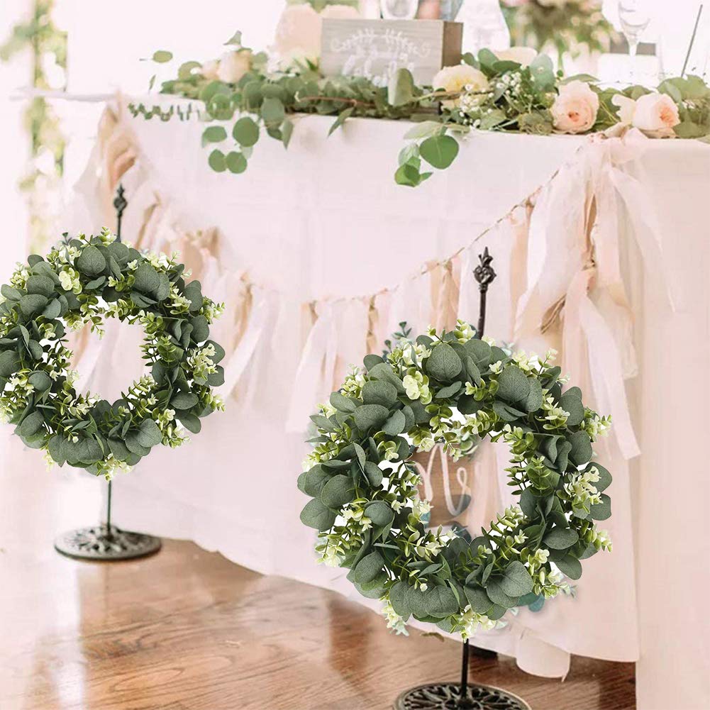 Amazon.de: Knstliche Trkranz Deko, 30 cm Trkrnze, Eukalyptus Knstliche  Kranz, Pflanzenkranz Eukalyptus Blatt Kunststoff Pflanze Girlande fr  Heimtr Bro Wand Hochzeit Dekor fr Frhling und Sommer