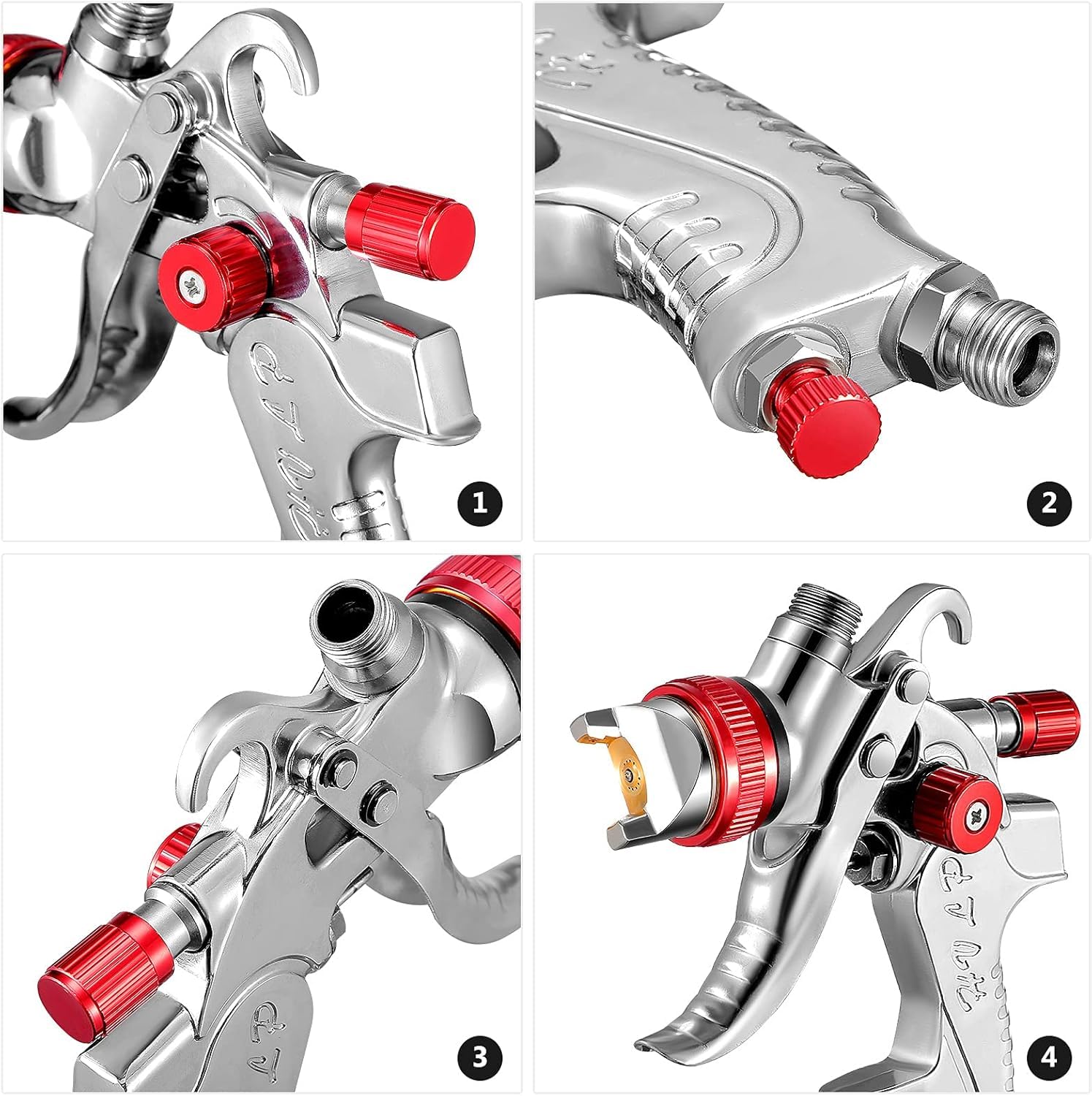 Pistola per verniciatura HVLP a gravità, pistola a spruzzos per auto, piccola riparazione pistola a spruzzo per rivestimento in pelle, mini pistola a spruzzo manuale 1,4/1,7/2,0 mm