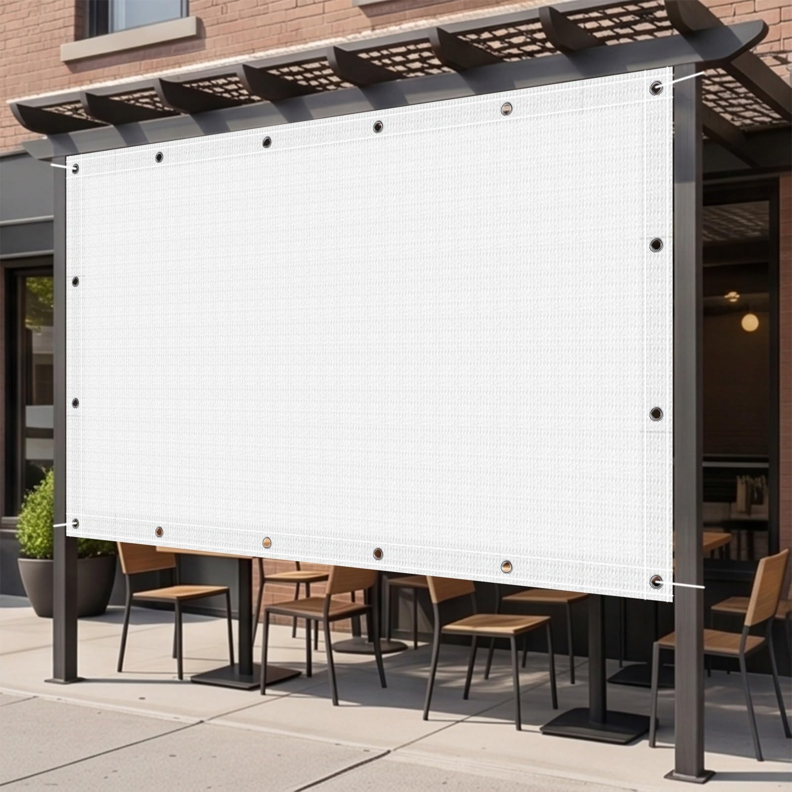 Toldo para Sombra 100 x 420 cm Protección UV Malla Sombreo Toldo Varios Tamaños para Invernadero Plantas Terraza, Blanco