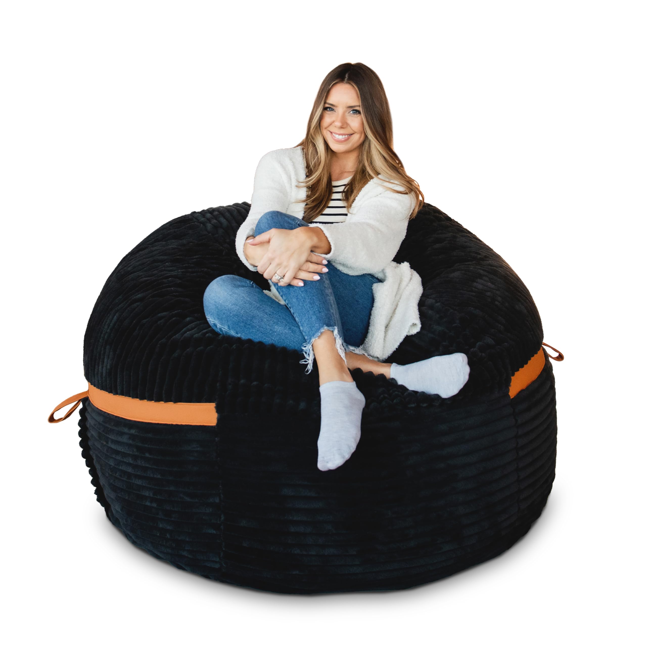 Big Joe Fuf 5Ft Foam Bean Bag Chair for Adults and Teens, Ideal for Bedroom and Living Room, Corded Plush, 5 feet Big