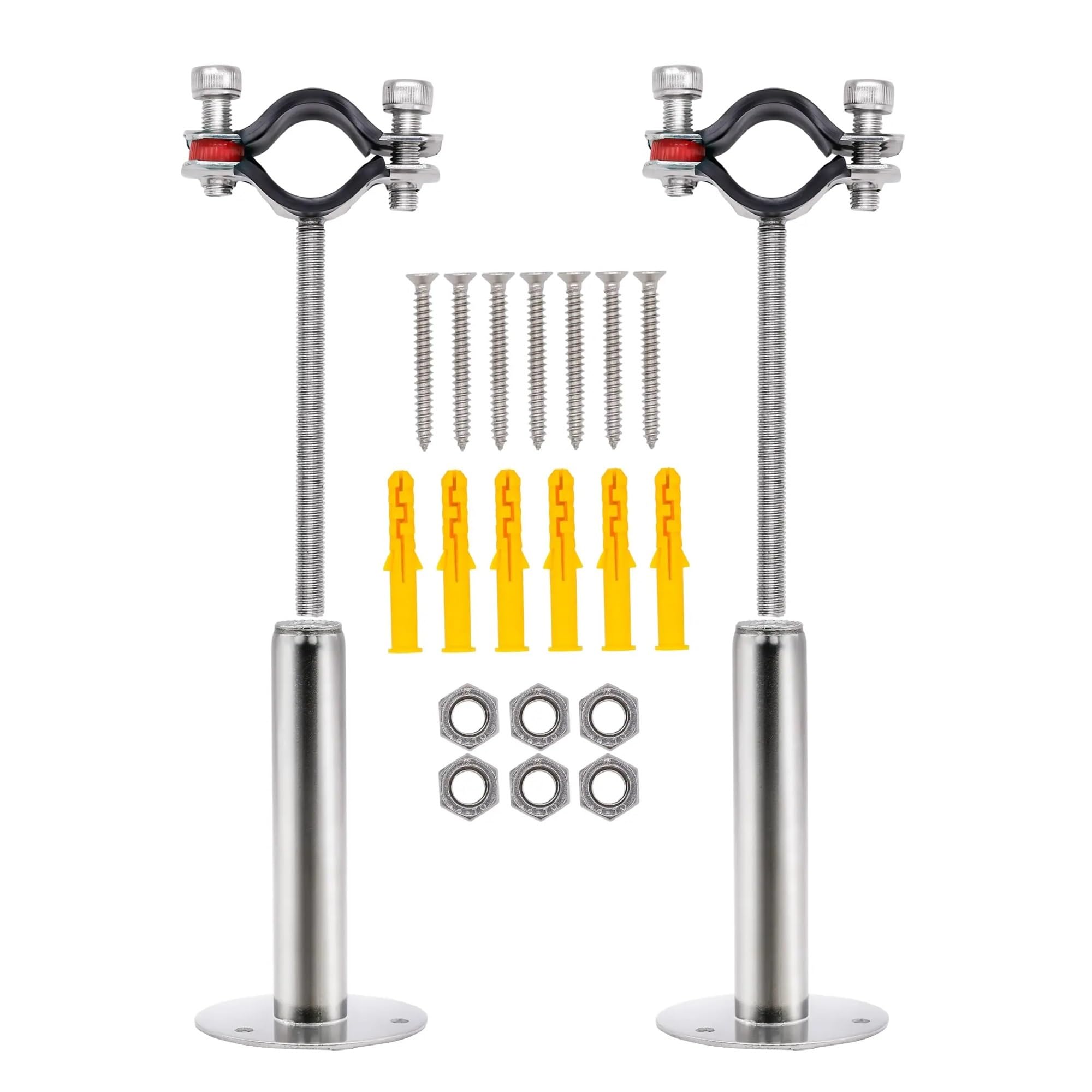Abrazadera ajustable para tubos Morsetto for staffa for gancio for tubo con asta regolabile da 2 pezzi, adatto for tubo da 15-108 mm in acciaio 304