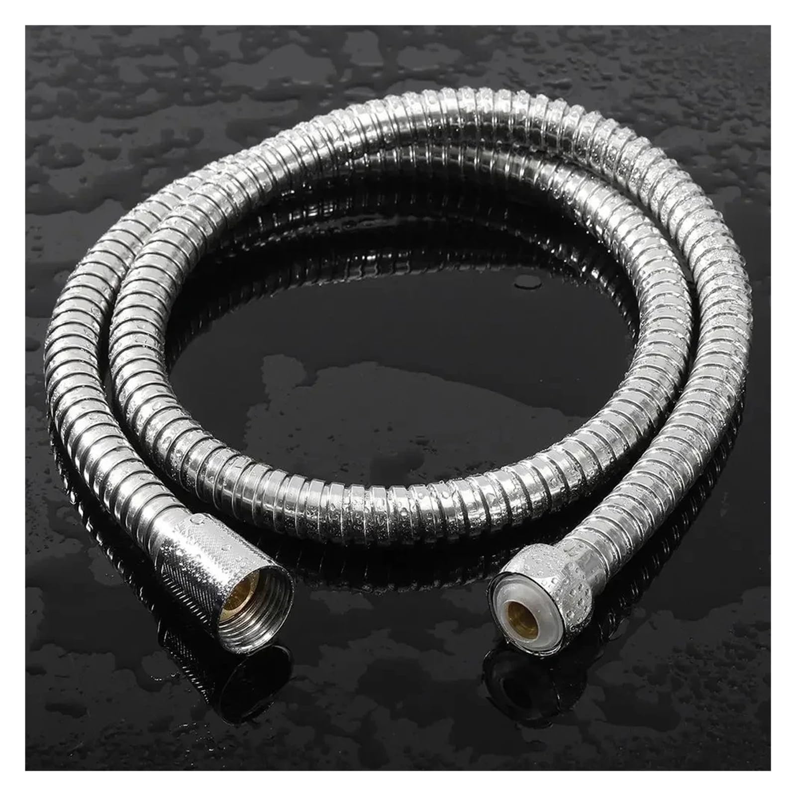 Manguera de ducha de acero inoxidable de alta presión, 1/2, flexible, antitorsión, universal, a prueba de fugas, para cabezal de ducha de mano (paquete de 2) y a prueba de exposición