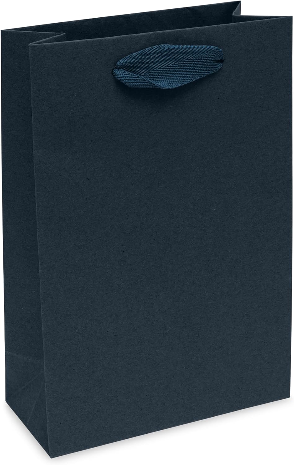 Prime Line Packaging Navy Blue Gift Bags, Kraft Paper Bags Mini with Ribbon Handles for Shopping, Small Business, Retail, Card Box, Favors, Bulk, 6x3x9, 50 Pack