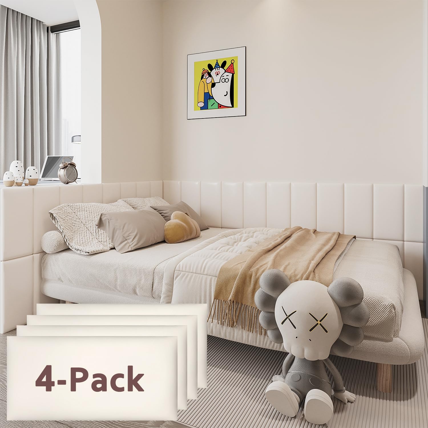 Photo 1 of YU LI 3DH 3D Headboard Panels, White, 4-Piece Set