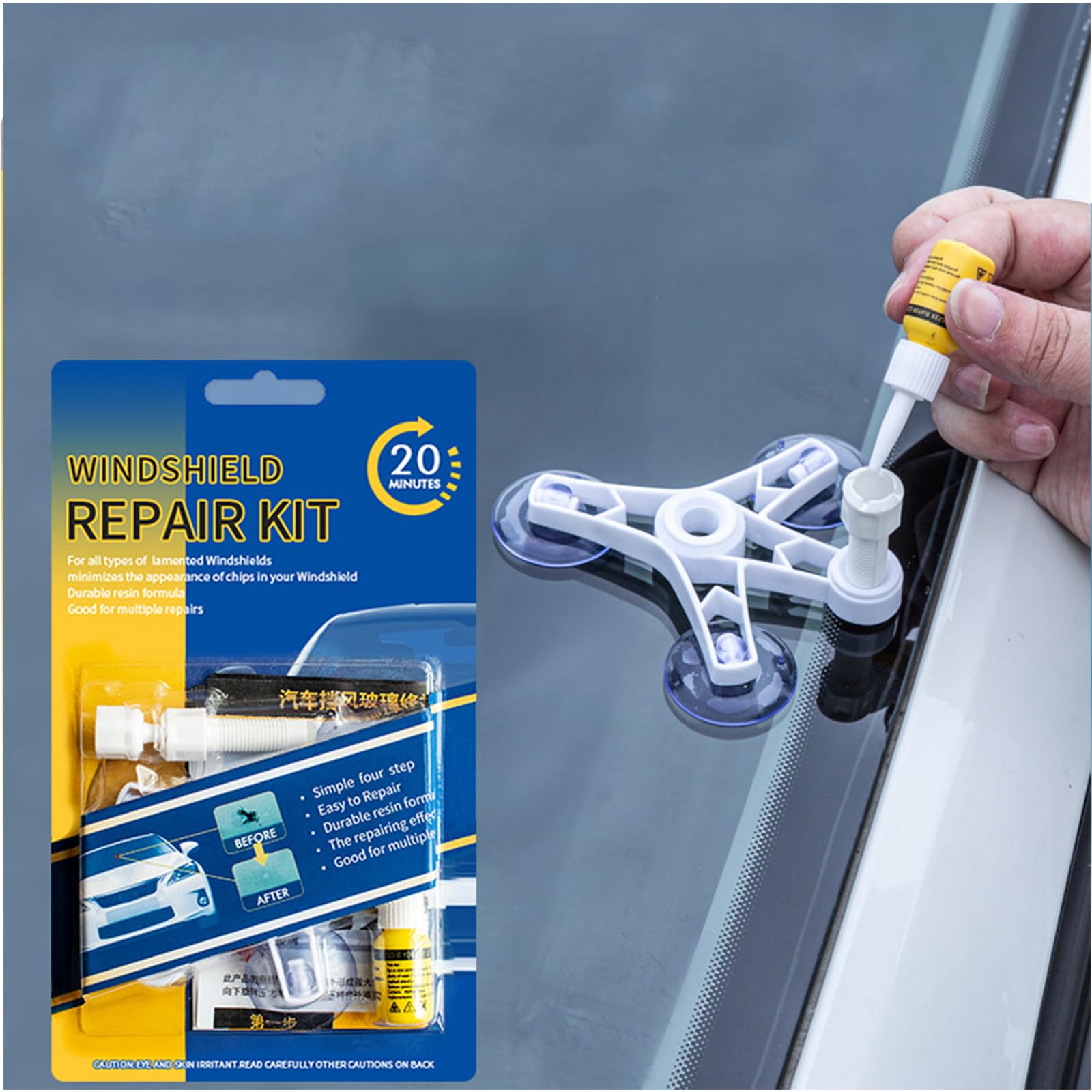 Kit Riparazione Parabrezza Auto,Kit Riparazione Parabrezza per la Riparazione,Kit Ripara Vetro Auto,Kit Riparazione Crepe Vetro,Kit Riparazione Parabrezza Per La Rimozione