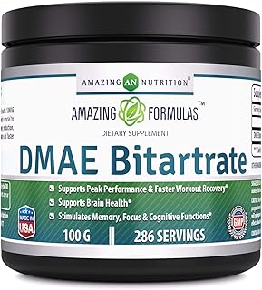 Amazing Formula DMAE Bitartrate Powder Supplement | 100 Grams | 286 Servings | Non-GMO | Gluten-Free | Made in USA