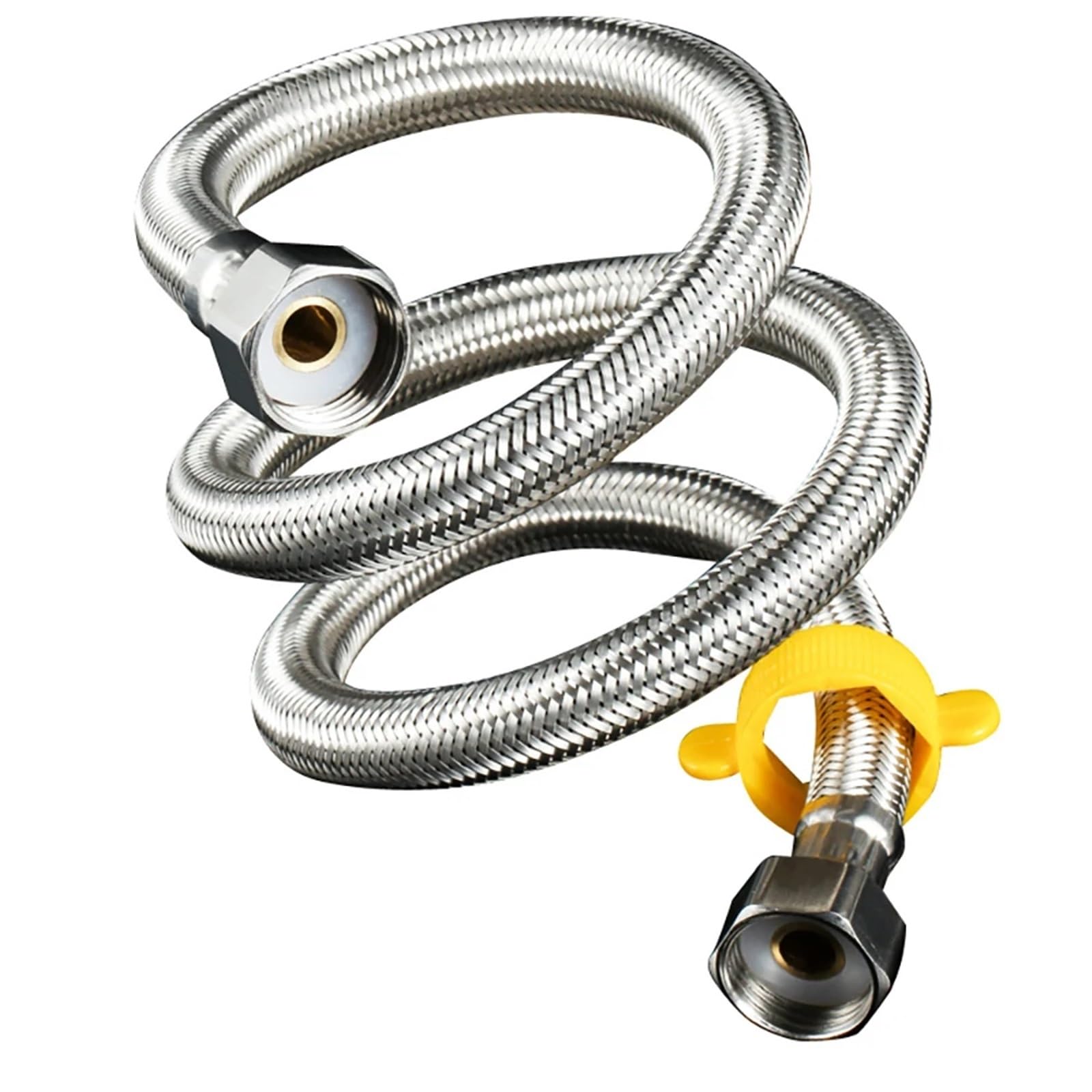 ZQFHSX Stainless Steel Braided Hose, 304 Hose Pack of 2 for Faucet Bidet Hot Cold Water Multiple Sizes(1/2in 50cm)