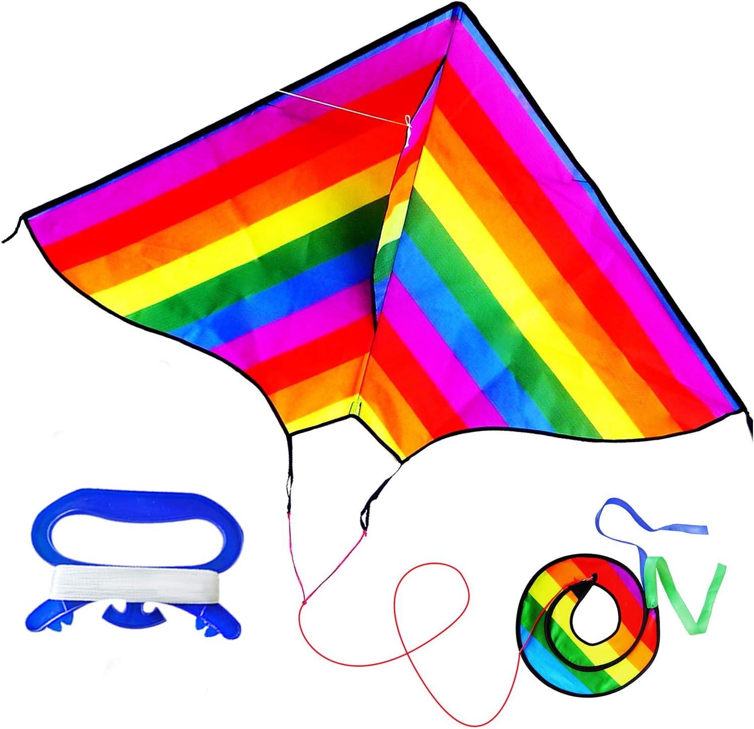 Rainbow Kite for Kids and Adults,Single Line Beginner Kite Easy Flyer