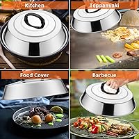 Vista 5 de Leonyo Cúpula de fusión y prensa de parrilla de hierro fundido, cubierta de hilvanado de 12 pulgadas con prensa redonda de tocino, triturador