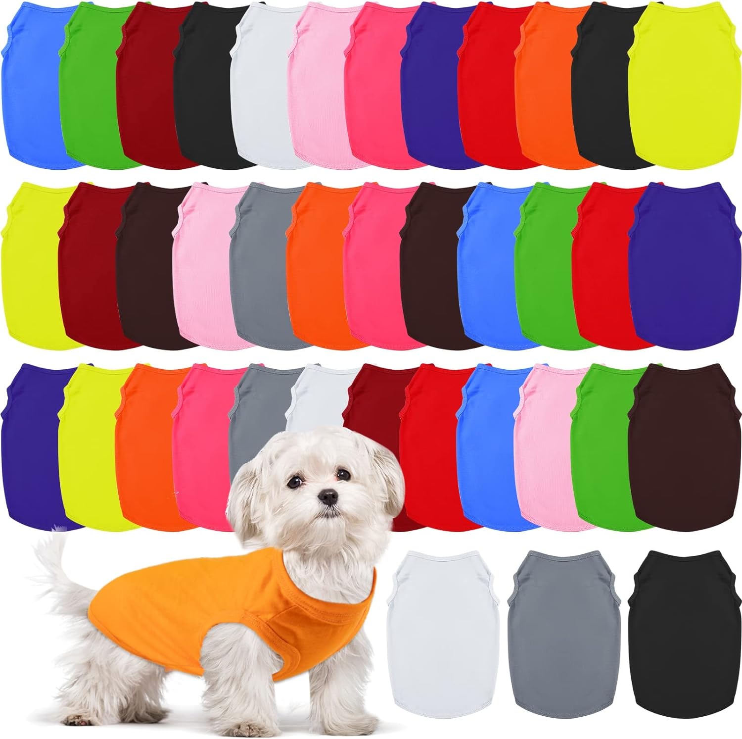 Silkfly 39 Pieces Dog Shirts Clothes Pet Puppy Blank