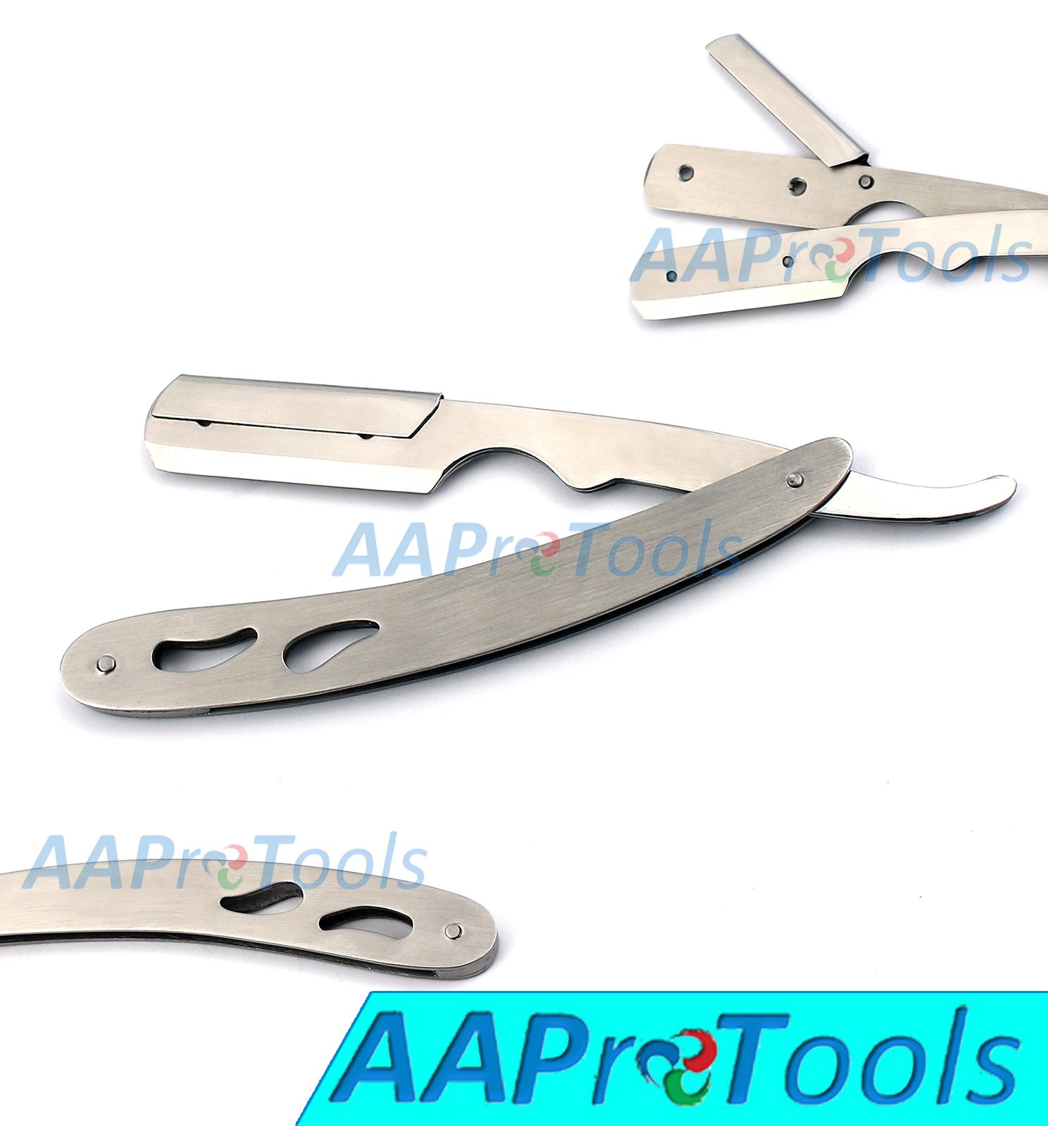 AAPROTOOLS PROFESSIONAL BARBER STRAIGHT EDGE RAZOR SAFETY WITH 100 SHARP BLADES - CLOSE SHAVING MEN'S MANUAL SHAVER - PRECISE CUTTING - BARBER'S FAVORITE A+ QUALITY