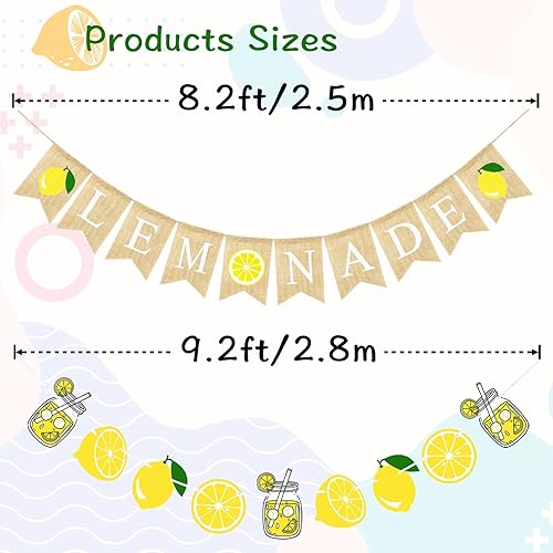 Miniatura 2 de Cartel de arpillera de limonada para decoraciones de soporte de limonada, guirnalda de limón, decoraciones de fiesta de limón de verano, temática de