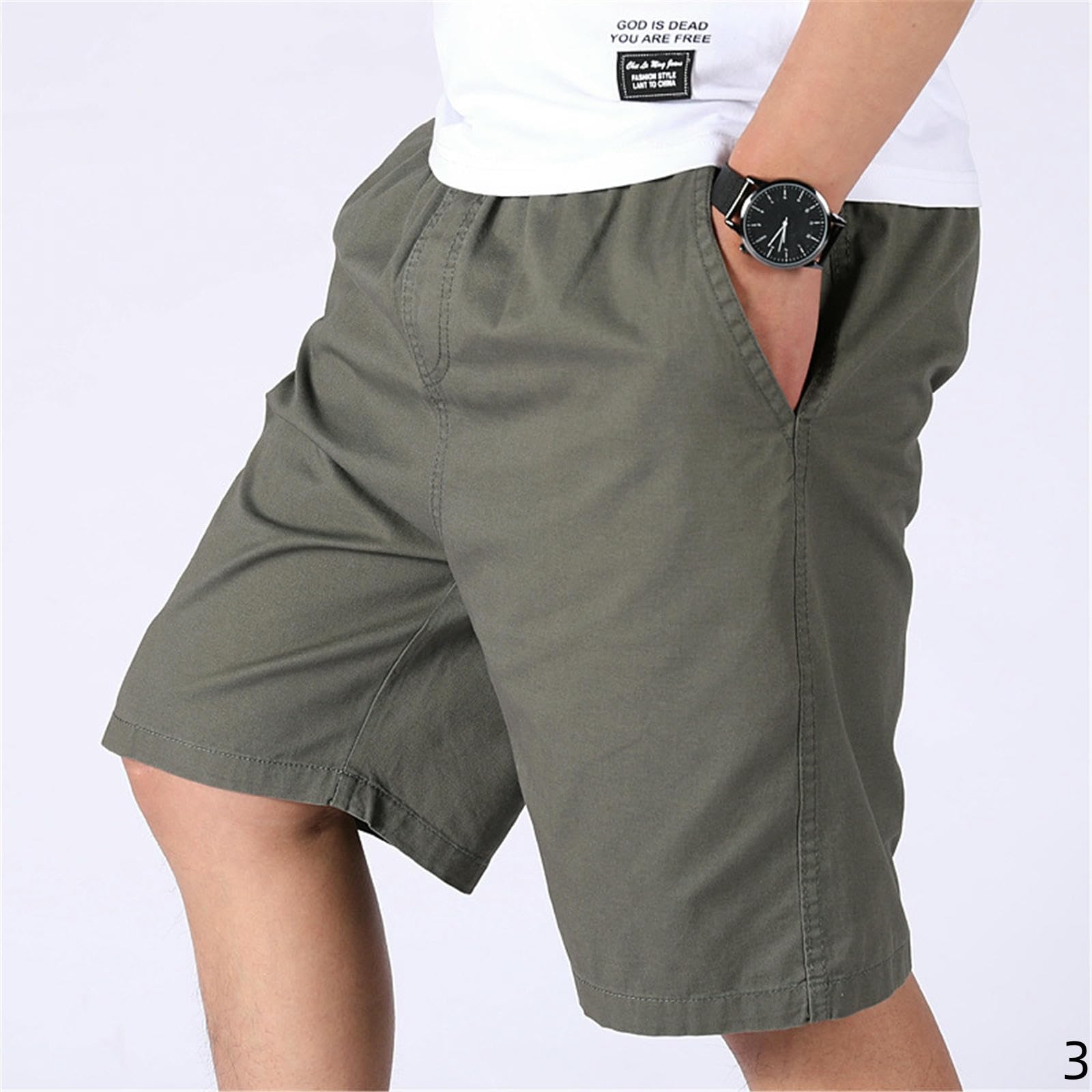 Pantaloncini Uomo Shorts di Cotone Estate Sciolte Sport Casual Cortometrali da Uomo-verde-4xl