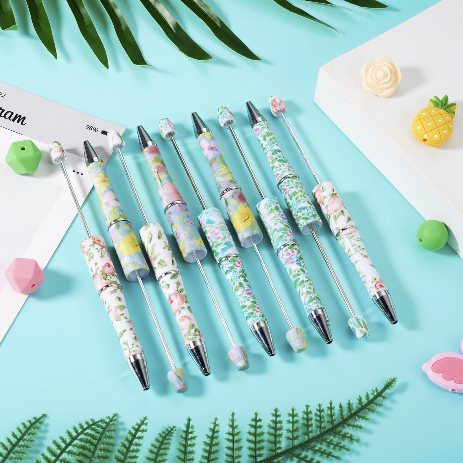 12 Penne Con Perline Fai Da Te – Set Con Perline In Silicone, Nappe E Ciondoli A Tema Oceano, Per Scrapbooking E Ufficio
